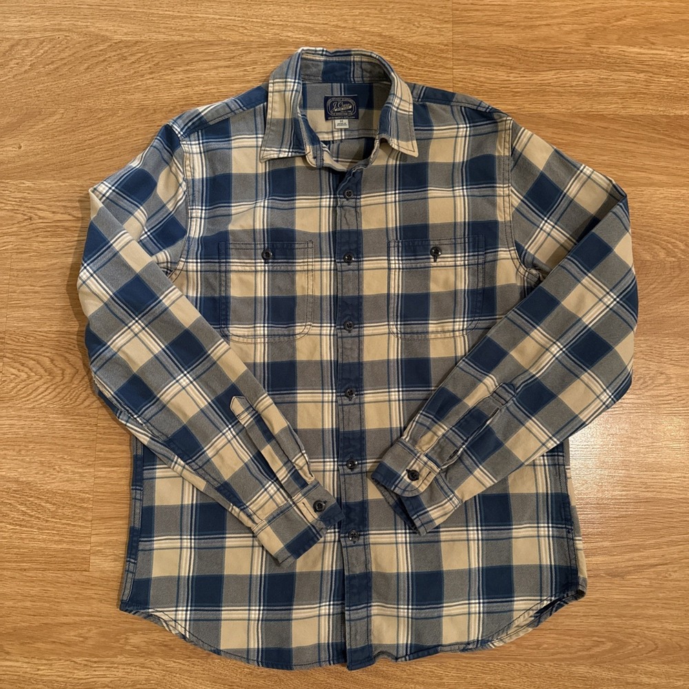 J Crew Sportsmen's Outfitter Flannel Shirt Men's Medium Multicolor Plaid Cotton